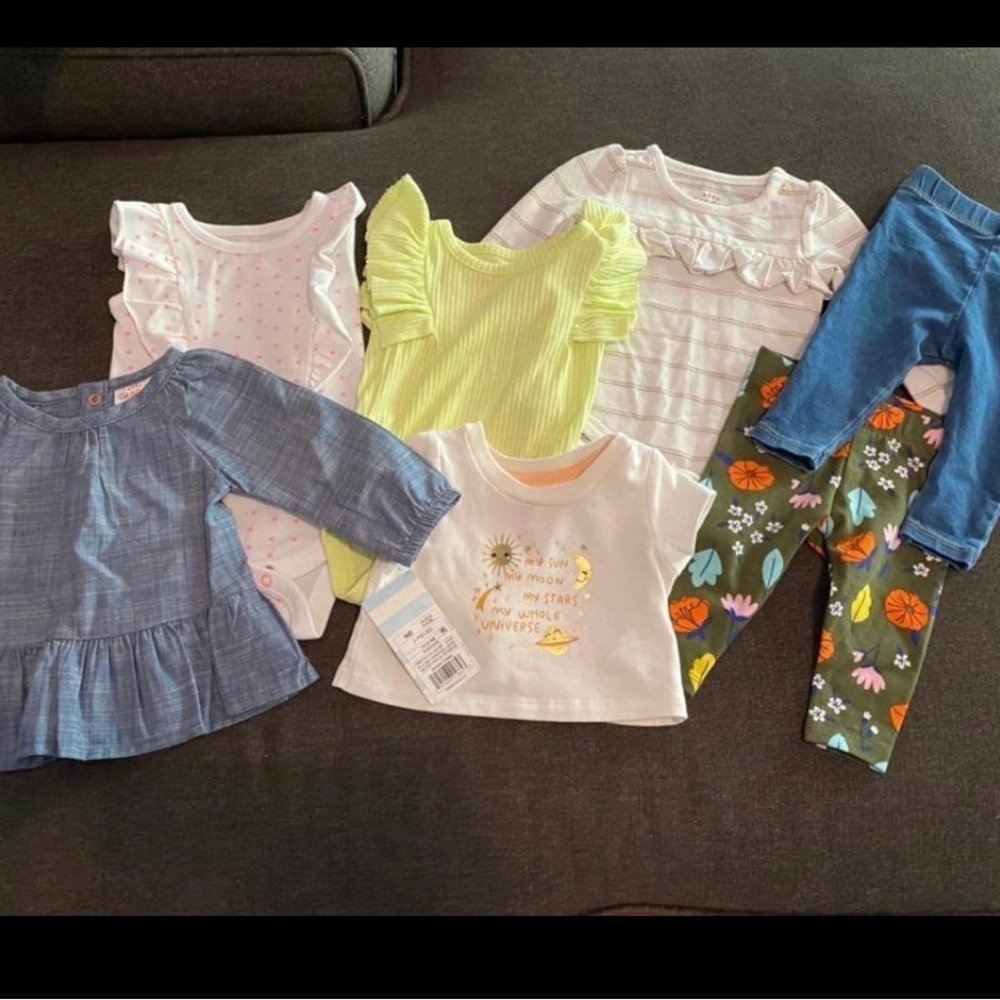 Baby Girl Mixed Outfit Bundle - Pastel & Floral Set